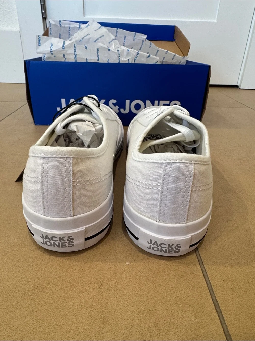 Jack & Jones White Canvas Low-Top Trainers